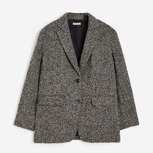 H&M Women’s Black and Gray Herringbone Blazer